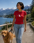Polo rojo dog heartbeat mujer algodón pima