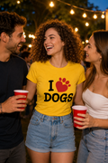 Polo I Love Dogs amarillo mujer